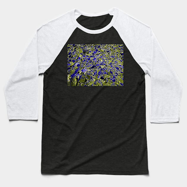 Lapis lazuli and gold pebbles Baseball T-Shirt by stevepaint